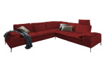 Komfort-Ecksofa Valentino, in der Farbausführung Dunkelrot