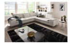 Komfort-Ecksofa Valentino, in der Farbausführung Creme Weiß, in einem Raum stehend, Schrägansicht