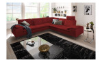 Komfort-Ecksofa Valentino, in der Farbausführung Dunkelrot, in einem Raum stehend, Schrägansicht