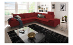 Komfort-Ecksofa Valentino, in der Farbausführung Dunkelrot, in einem Raum stehend, Schrägansicht