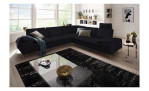 Komfort-Ecksofa Valentino, in der Farbausführung Anthrazit, in einem Raum stehend, mit der Sitztiefenverstellung