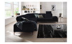 Komfort-Ecksofa Valentino, in der Farbausführung Anthrazit, in einem Raum stehend,mit der Sitztiefenverstellung, Frontansicht 
