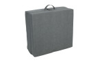 Faltmatratze Easydream, grau, 70 × 63 × 27 cm, mit Griff an der Oberseite für einfachen Transport.