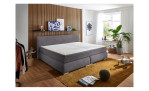 Boxspringbett Family, in der Farbausführung Anthrazit, in einem Raum stehend ohne Deko