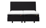 Boxspringbett Discovery Classic in einem Bezug in Charcoal in Stoff. Frontansicht