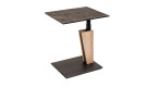 Beistelltisch 731-KNE-WEIX in Schwarz Nero und Wildeiche massiv, Ansicht höhenverstellbar