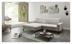 Basis-Ecksofa planoform El Paso in der Farbe Silver im Wohnzimmer