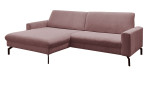 Basis-Ecksofa planoform El Paso in der Farbe Rose mit weißem Hintergrund