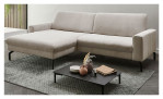 Basis-Ecksofa planoform El Paso im Wohnzimmer in der Farbe Stone