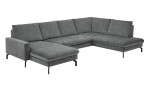 Basis-Ecksofa plano|FORM El Paso, ind er Farbausführung Grey, Schrägansicht