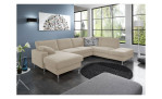 Basis-Wohnlandschaft plano|FORM Nizza, in der Ausführung Beige, in einem Raum stehend