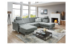 Ecksofa plano|FORM Lirio in der Farbe Steel mit der Funktion in der Ottomane