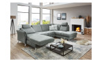 Ecksofa plano|FORM Lirio in der Farbe Steel mit der Funktion in der Ottomane