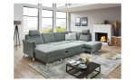 Ecksofa plano|FORM Lirio in der Farbe Steel mit der Schlaffunktion