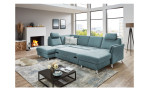 Ecksofa plano|FORM Lirio in der Farbe Ice mit der Schlaffunktion