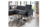 Detailbild Relaxfunktion und aufgestelltes Kopfpolster Komfort-Wohnlandschaft planoIFORM Euphoria in der Farbe Denim
