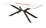 Esstisch Florenz mit einer Tischplatte in Weiß und einem schwarzen Gestell