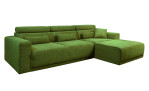 Basis-Wohnlandschaft Carter in der Farbe Grün, Ottomane auf der rechten Seite. 