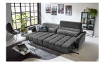 Komfort-Big Sofa Lilly mit einem Cordbezug in Dunkelgrau, Ansicht der Liegefläche, Milieubild