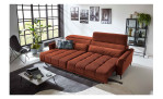 Komfort-Big Sofa Lilly mit einem Cordbezug in Orange, Ansicht der Liegefläche, Milieubild