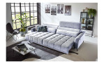 Komfort-Big Sofa Lilly mit einem Cordbezug in Weiß, Ansicht der Liegefläche, Milieubild
