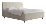 Komfort-Polsterbett Evo 600/2-3 in einem Stoffbezug in Almond Milk - Beige.