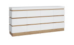 Sideboard Calvi in Alpinweiß mit Holzabsetzung