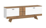TV-Lowboard in der Farbe Alpinweiß mit Absetzung Coast Evoke Eiche