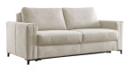 Das Hukla Basis-Schlafsofa „Pickering“ in Beige mit zwei Sitz- und Rückenkissen, abgebildet auf weißem Hintergrund.