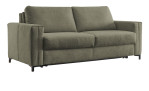 Basis-Schlafsofa „Pickering“ von Hukla: Stoff in Oliv, 2 Sitzkissen, HSL-Polsterung, breite Armlehnen auf beiden Seiten.