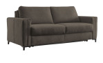Hukla Basis-Schlafsofa Pickering: dunkelgrau, modern, breite Armlehnen, schwarze Beine, Metallrahmen-Federung.