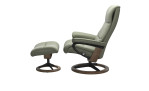 Relaxsessel mit Hocker Stressless View L Signature, Paloma Echtleder Farbe: Shadow Green, Gestell: Smoked Oak, Mattschwarz, Seitenansicht