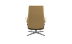 Relaxsessel mit Hocker Stressless View (M) Cross, in der Farbausführung Vanilla, Rückansicht