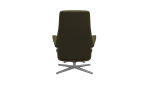 Relaxsessel mit Hocker Stressless View (M) Cross, in der Farbausführung Dark Olive, Rückansicht