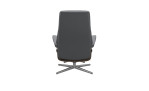 Relaxsessel mit Hocker Stressless View (M) Cross, in der Farbausführung Metal Grey, Rückansicht
