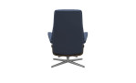 Relaxsessel mit Hocker Stressless View (M) Cross, in der Farbausführung Oxford Blue, Rückansicht