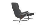 Relaxsessel mit Hocker Stressless View (M) Cross, in der Farbausführung Metal Grey, Schräg-hintenansicht