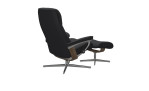 Relaxsessel mit Hocker Stressless View (M) Cross, in der Farbausführung Black, Schräg-hintenansicht