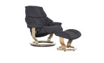 Relaxsessel mit Hocker Stressless Reno (M) Classic, in der Farbausführung Black