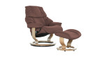 Relaxsessel mit Hocker Stressless Reno (M) Classic, in der Farbausführung Chestnut