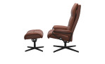 Relaxsessel mit Hocker Stressless Tokyo M Cross, Bezug: Noblesse Echtleder Tigereye, Gestell: Aluminium Mattschwarz, Seitenansicht