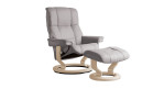 Relaxsessel mit Hocker Stressless Mayfair, in der Farbausführung Light Grey
