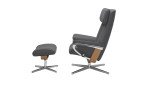 Relaxsessel mit Hocker Stressless Paul (l) Croß in der Darbausführung Dark Grey, Seitenansicht