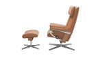 Relaxsessel mit Hocker Stressless Paul (l) Croß in der Darbausführung Beige, Seitenansicht
