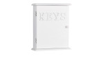 Schlüsselbox Sandy: weiße Wandbox mit stilvollem Design, geprägten KEYS und einem kleinen runden Türknauf.