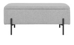 Bank Nilla von House Nordic in Grau mit schwarzen Beinen, klappbar mit Stauraum, Draufsicht