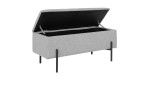 Bank Nilla von House Nordic in Grau mit schwarzen Beinen, klappbar mit Stauraum, Ansicht aufgeklappt