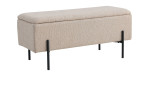Bank Nilla von House Nordic in Beige mit schwarzen Beinen, klappbar mit Stauraum