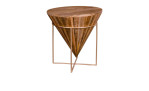 Beistelltisch Nilla von House Nordic, aus Mangoholz mit messingfarbenen Gestell