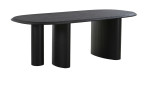 Esstisch Nilla in Schwarz aus Eschenfurnier, mit Säulenbeinen